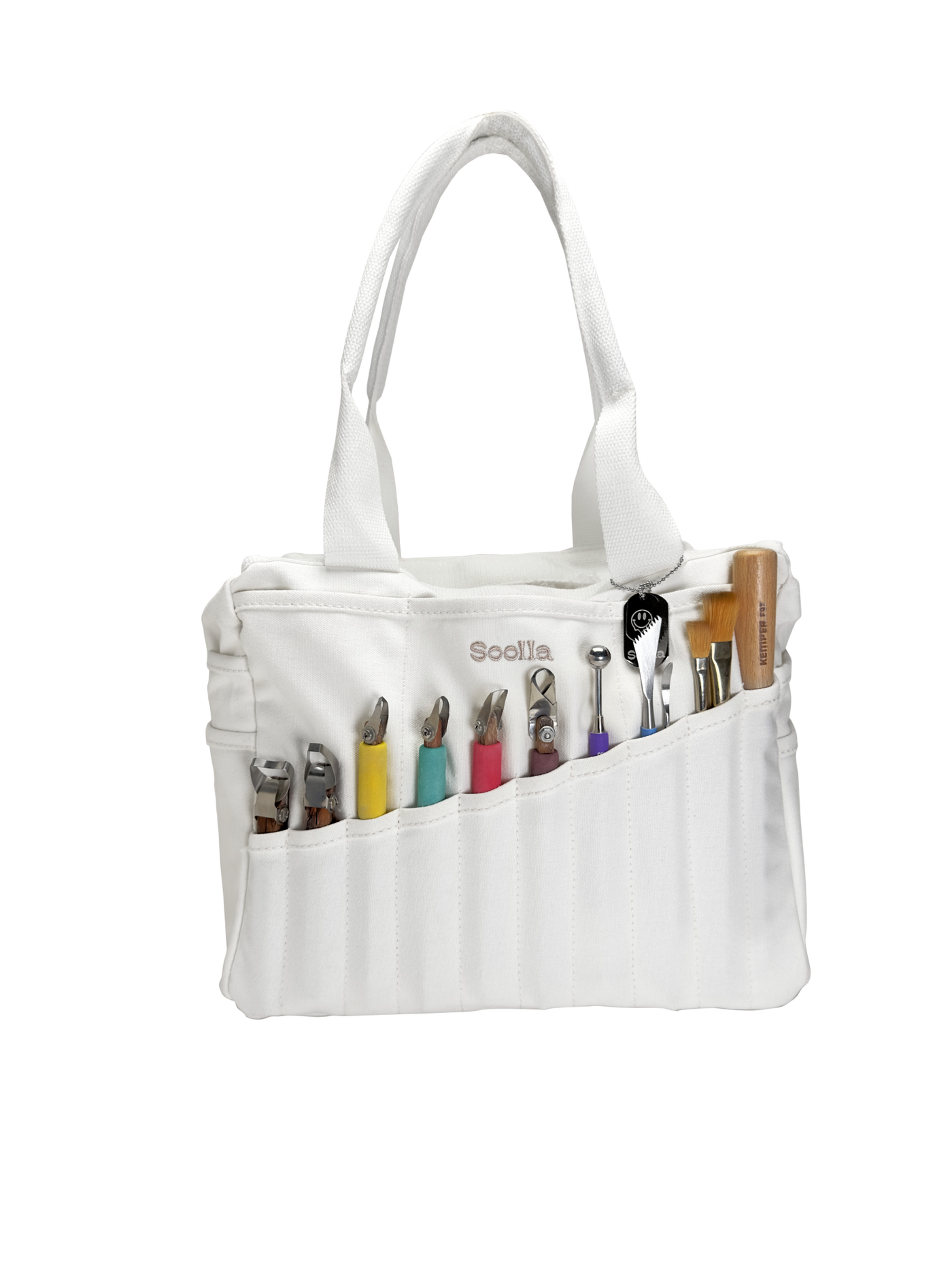 Soolla Studio Bag Washable Art Supply & Pottery Tool Bag Organizer,  Knitting & Crochet Project Bag, 30+ Pockets, 15+ Colors, Durable Canvas  Tote Caddy