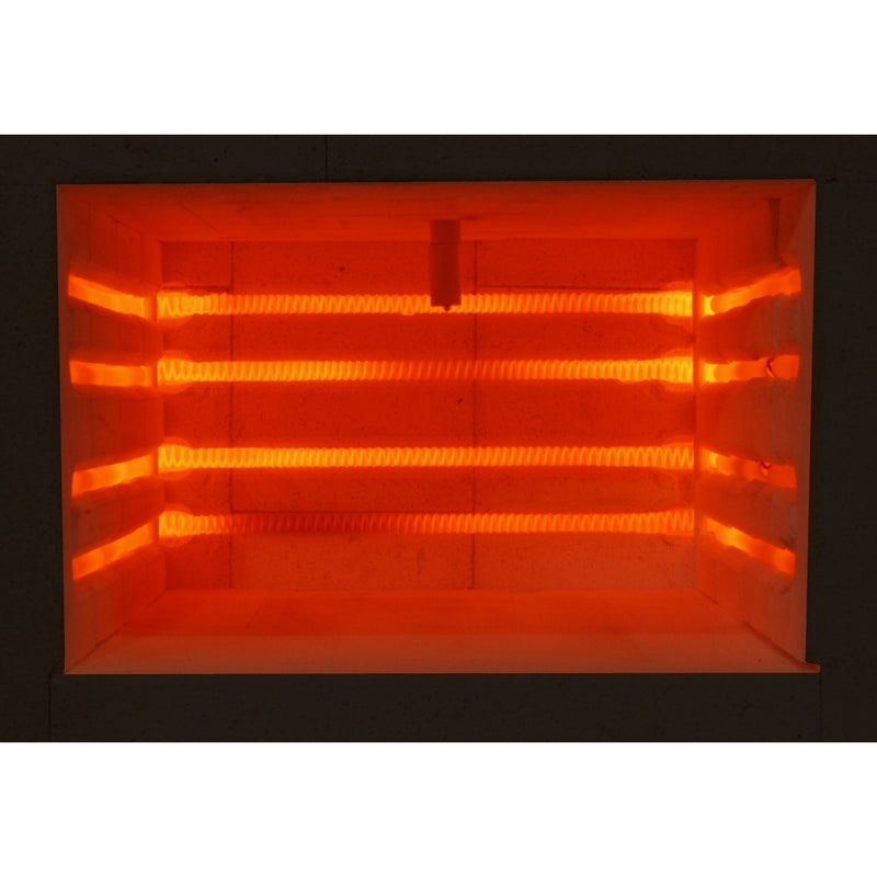 Chamber at temperature with glowing heating elements - Evenheat Heat Treat Oven - HT-2