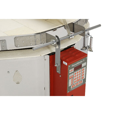 Lid open top view with RampMaster II control - Evenheat Ceramic Kiln - High Fire 2918