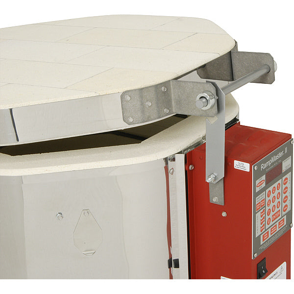 Lid open top view with RampMaster II control - Evenheat Ceramic Kiln - High Fire 1818