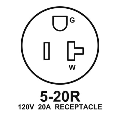 NEMA 5-20R receptacle required (120V, 20A) - Olympic Kiln - Square 146GFE
