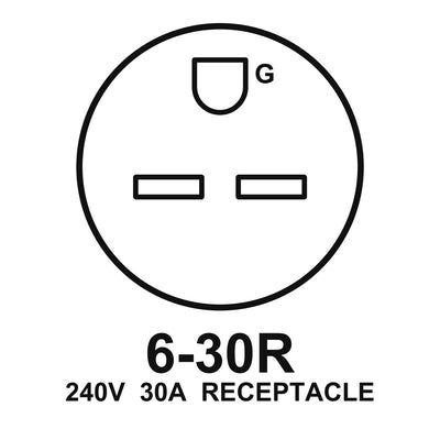 NEMA 6-30R receptacle required (240V, 30A) - Olympic Kiln - MAS1818HE