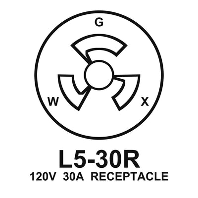 NEMA L5-30R twist-lock receptacle required (120V, 30A) - Olympic Kiln - 1214 120HE