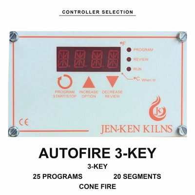 Orton AutoFire AF4X 3-button controller faceplate - Jen-Ken AF 2422 Ceramic Kiln